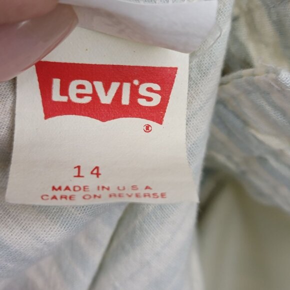 Levis Group Twelve Vintage Striped Midi Skirt Soft Cotton USA 14 *Callout - Picture 2 of 13